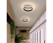 Lustra LED 38W montaj plafon, 950 lm, 3 temperaturi culoare, design circular metal si acril, pentru hol sau dormitor