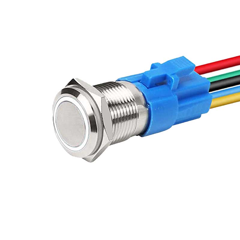16mm Push Button with Return, 220V, White LED, ElectroAZ