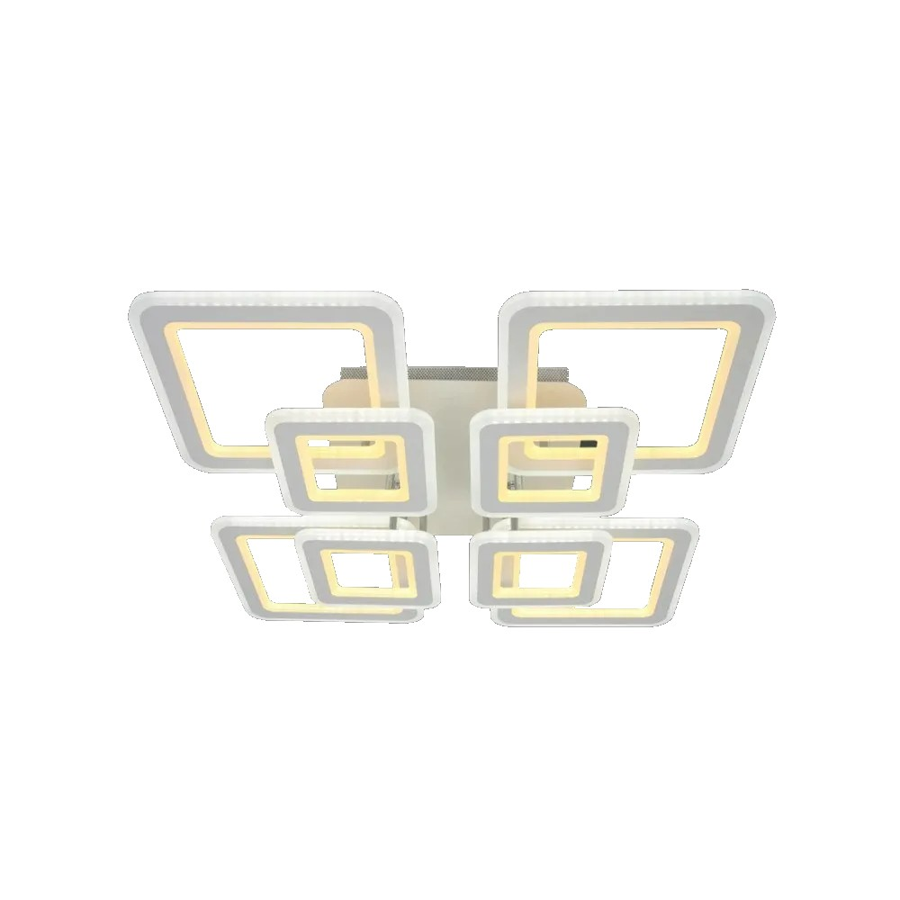 Plafoniera LED moderna 300W 15000lm, 6 module patrate acril, lumina calda/neutra/rece reglabila, montaj tavan IP20