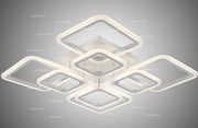 Lustra LED 192W 9800 lumeni, telecomanda WiFi 2.4G, design geometric patrat, lumina calda/neutra/rece reglabila