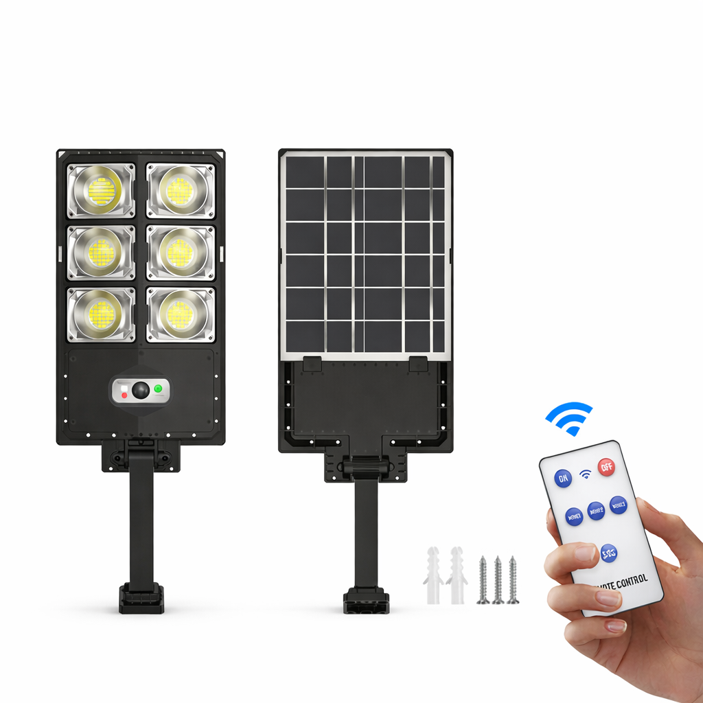 80W LED Solar Street Light, Motion Sensor, Remote Control