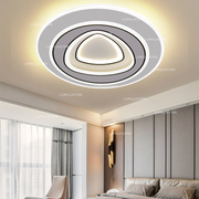 Plafoniera LED rotunda 120W, 6000 lumeni, lumina reglabila 3000K-6500K, montata pe tavan in dormitor modern