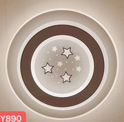 Plafoniera LED rotunda cu motiv stelar, 3000K-6500K, intensitate reglabila, montaj tavan, IP20