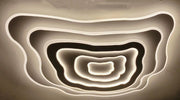 Plafoniera LED design organic 280W, inele concentrice acril, lumina reglabila 3000K-6500K, montaj tavan, 78cm