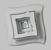 Lustra LED 100W montaj tavan, design geometric stratificat, lumina reglabila 3000K-6500K, finisaj alb acrilic
