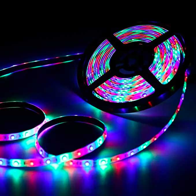 RGB LED Strip 12V, Multicolor, Indoor, 60 LEDs, SMD2835 LED Chip, 5-meter Roll, ElectroAZ