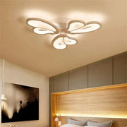 Plafoniera LED 98W forma florala, 3 temperaturi culoare reglabile, montaj tavan, lumina calda dormitor modern