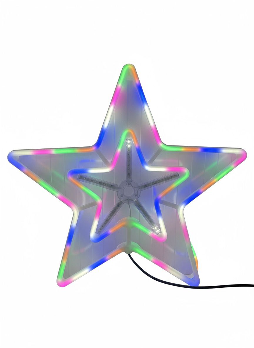 LED Snowflake 60x60cm, 220V Power, Multicolor RGB