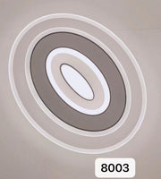 Lustra LED oval 100W, 5000 lm, lumina calda/neutra/rece reglabila, montaj tavan, design inele concentrice acril