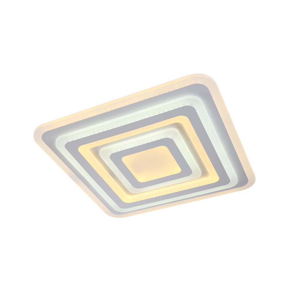 Lustra LED patrata 106W montaj tavan, design stratificat acril, lumina reglabila 3000K-6500K, telecomanda WiFi