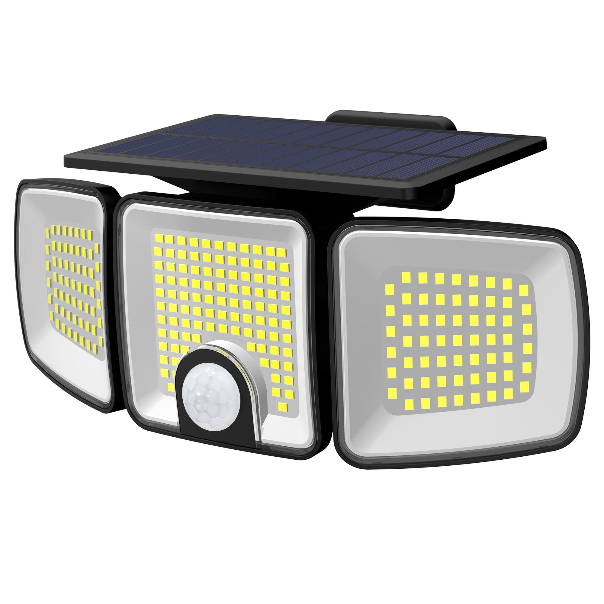 45W LED Solar Spotlight with 3 Adjustable Heads and Motion Sensor ClassLights, 223 LEDs