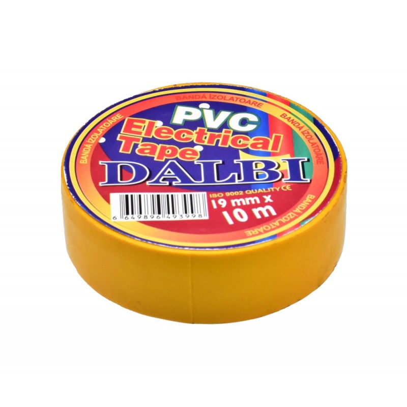 Set of 10x Flame Retardant Electrical Tape, PVC, 19mm Width, 10m Length per Roll, Yellow