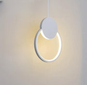 Lustra LED inel suspendata 12W, lumina calda 3000K, design minimalist alb, montaj tavan