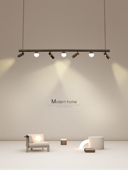 Lustra bara LED 27W 4000K cu 6 spoturi orientabile suspendata, lumina neutra pentru interior modern