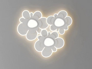 Lustra LED tavan forma floare, 378W, 12000 lumeni, lumina calda/neutra/rece reglabila, design tridimensional alb