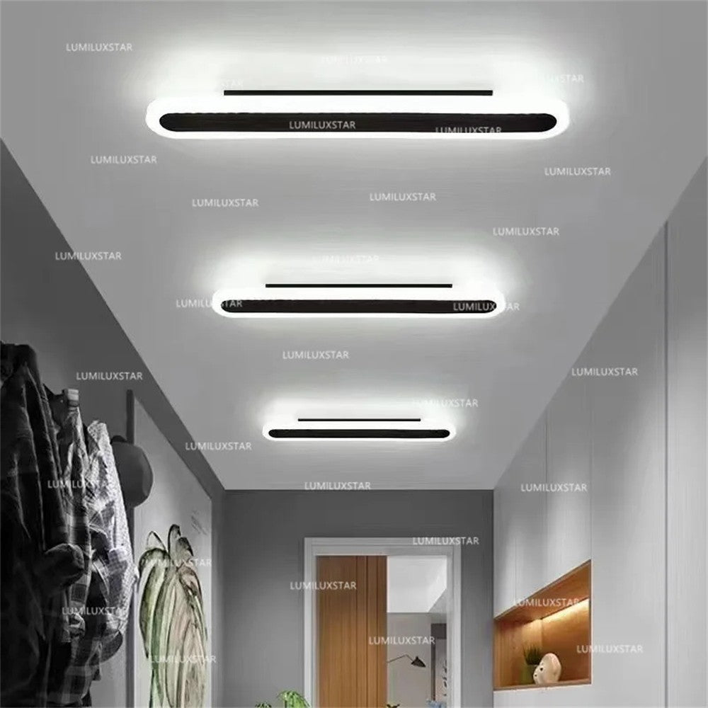 Aplica LED bar 60cm, 40W, 5000 lumeni, montaj tavan sau perete, design minimalist negru, iluminare hol modern
