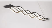 Lustra LED suspendata forma val, 152W, 7500 lm, temperatura reglabila 3000K-6500K, design negru modern
