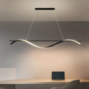 Lustra LED 30W suspendata, design val, lumina calda reglabila, montaj tavan, profil negru mat, 1750 lm