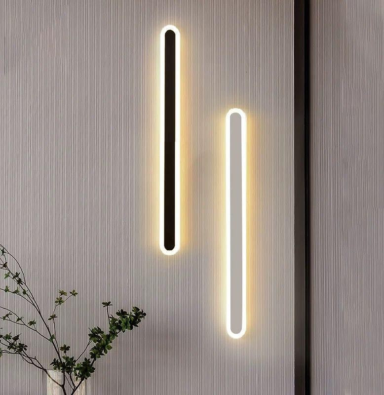 Aplica LED Bar liniara pentru perete, variante alb si negru aprinse, profil subtire 60cm