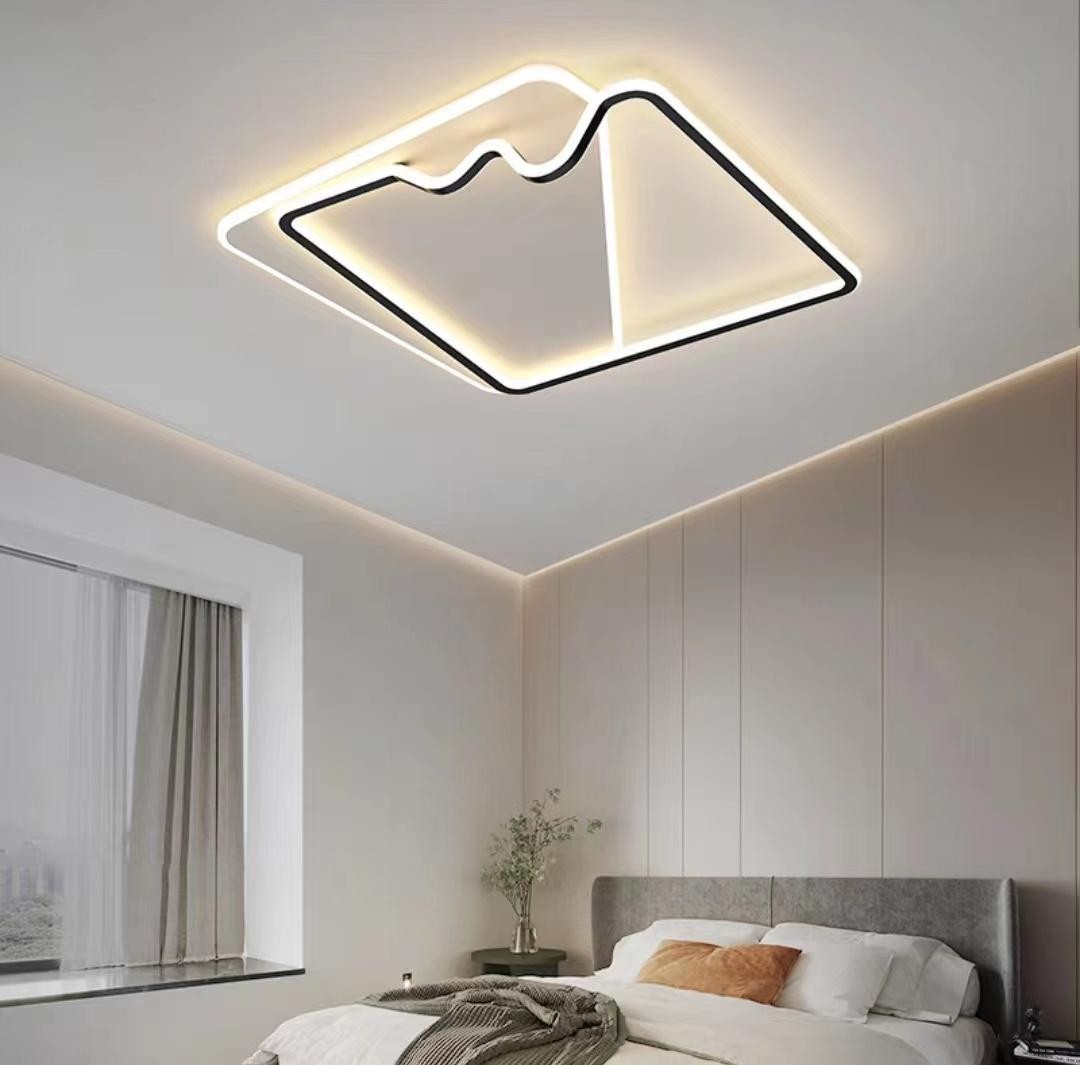 Plafoniera LED 160W 8000lm cu design geometric monti, lumina reglabila 3000K-6500K, montaj tavan dormitor