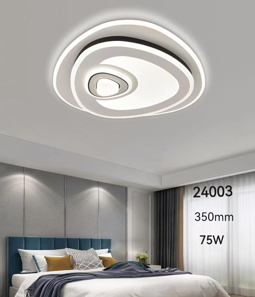 Lustra LED 75W cu telecomanda WiFi, design spirala 3 inele, 3500 lumeni, lumina reglabila, montaj tavan, D35cm