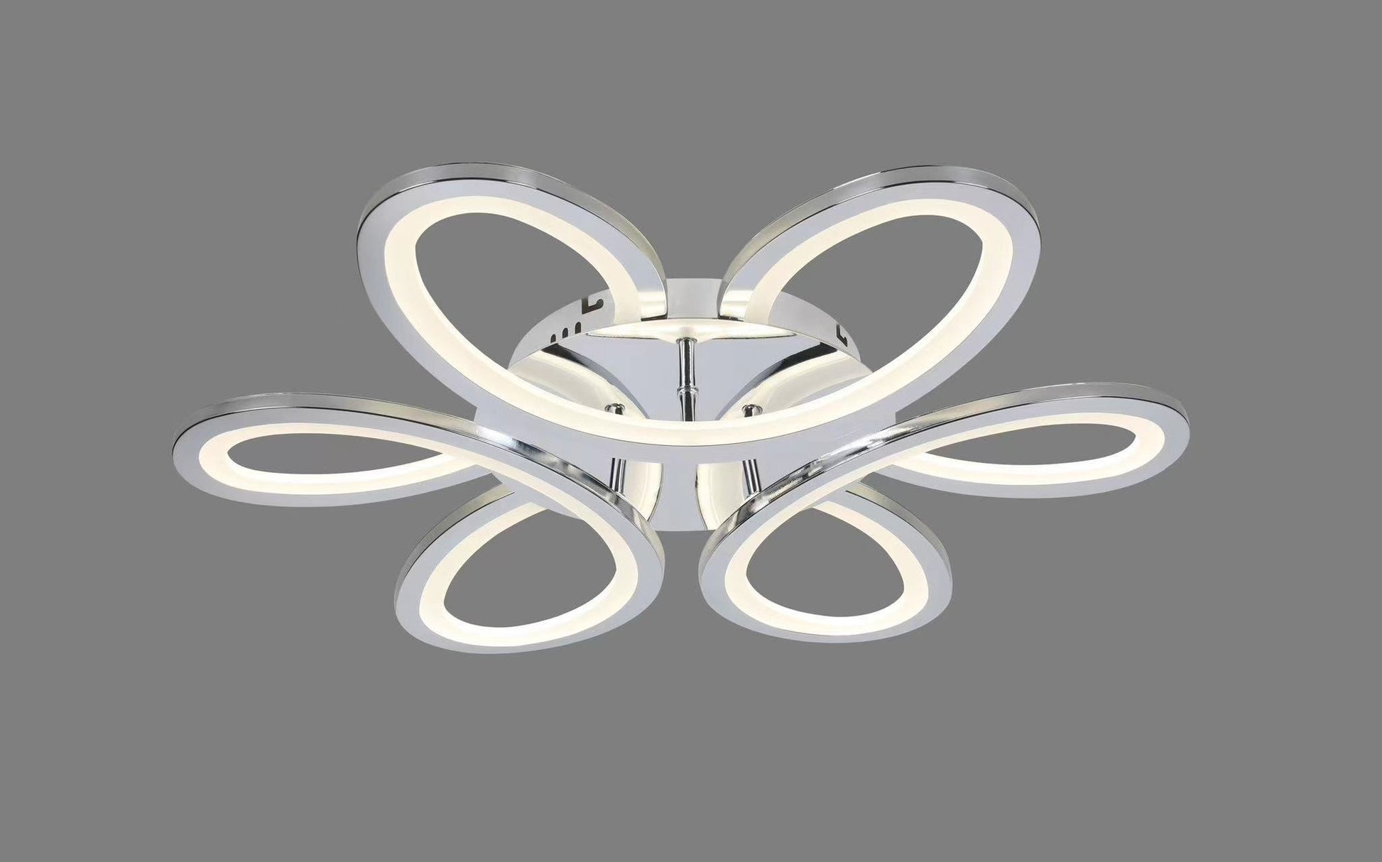 Plafoniera LED 126W forma fluture, finisaj crom, lumina calda/neutra/rece reglabila, montaj tavan