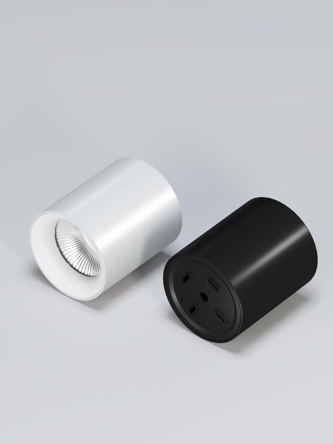 Spot LED aplicat 18W, 1800 lumeni, 4000K, corp cilindric metal, disponibil in alb si negru, montaj tavan sau perete
