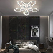 Lustra LED tavan design floral 200W, lumina reglabila 3000K-6500K, telecomanda WiFi 2.4G, montaj aplicat, D67cm