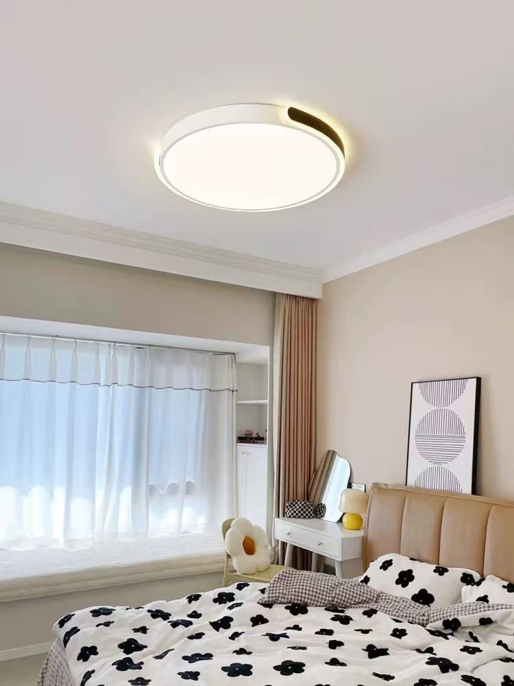 Plafoniera LED rotunda 148W montaj tavan, lumina reglabila calda/neutra/rece, design alb-negru, diametru 50cm, dormitor modern