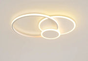 Plafoniera LED 114W cu trei inele concentrice, lumina reglabila 3000K-6500K, IP20, montaj tavan, design alb mat