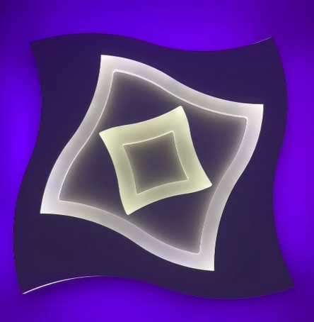 Plafoniera LED cu efect luminos RGB violet, design patrat ondulat cu straturi concentrice