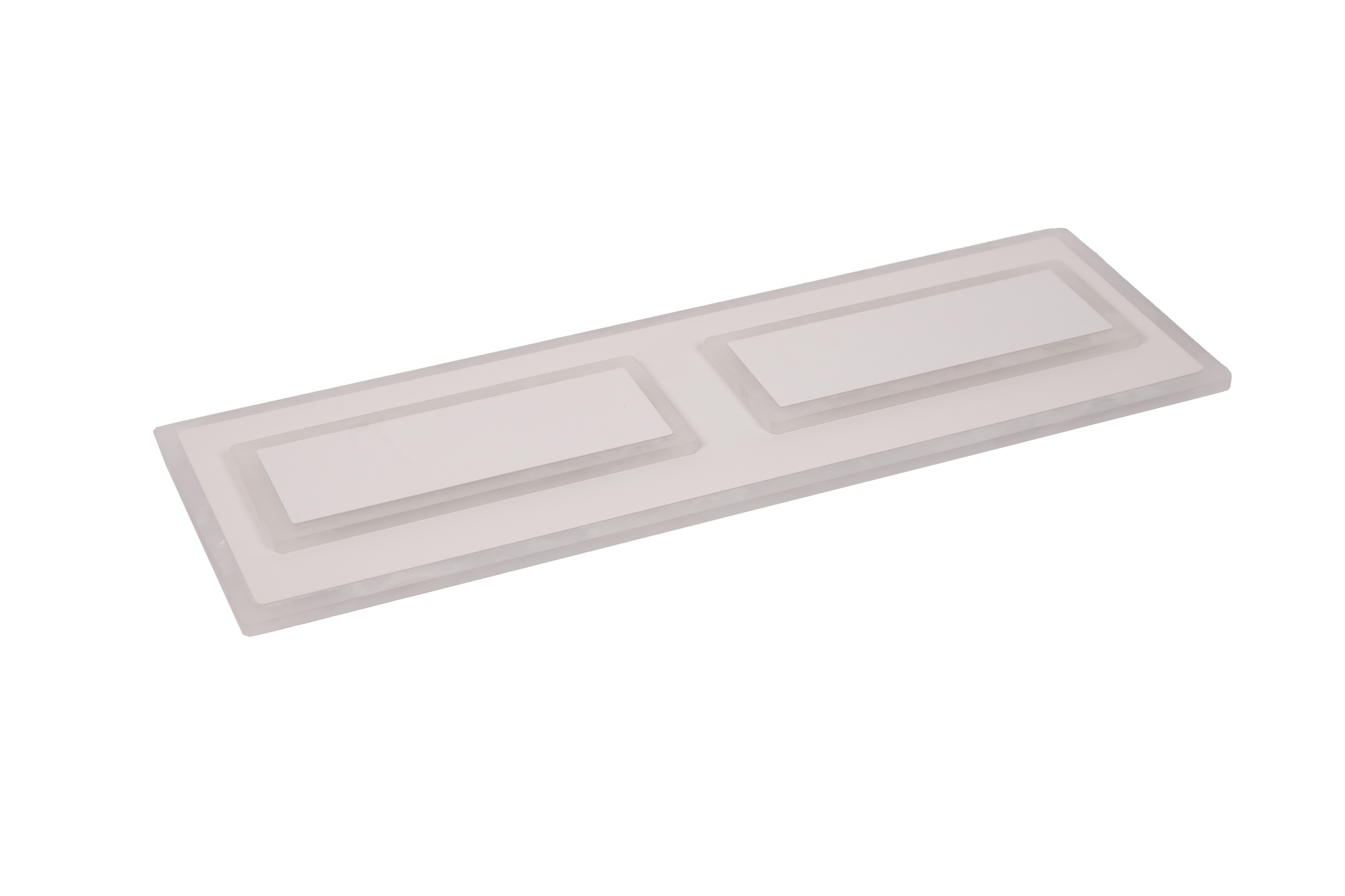 Plafoniera LED rectangulara stinsa, suprafata acril difuzor, design minimalist cu doua panouri