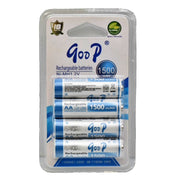 Set of 4 GooD R6 AA Rechargeable Batteries, 1500mAh, Ni-Mh