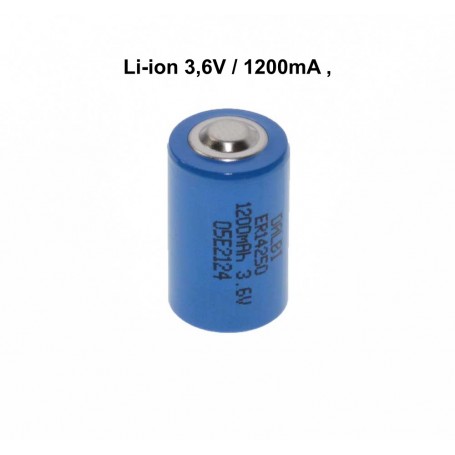 Li-ion Battery, Type 14250, 3.6V 1200mAh