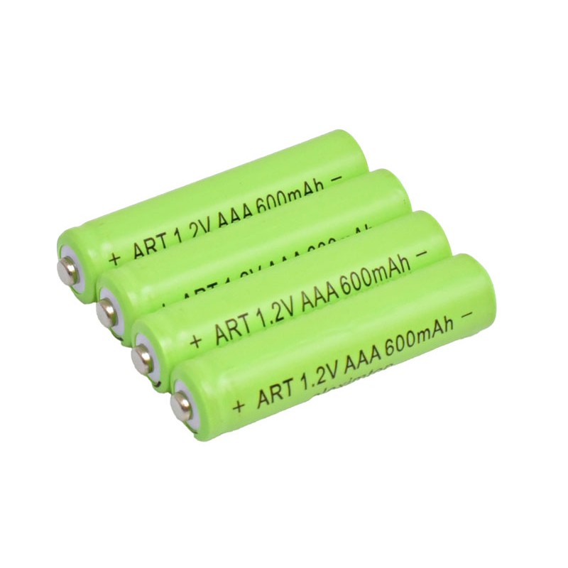 Set of 4 AAA R3 Rechargeable Batteries, 600mAh 1.2V Ni-MH