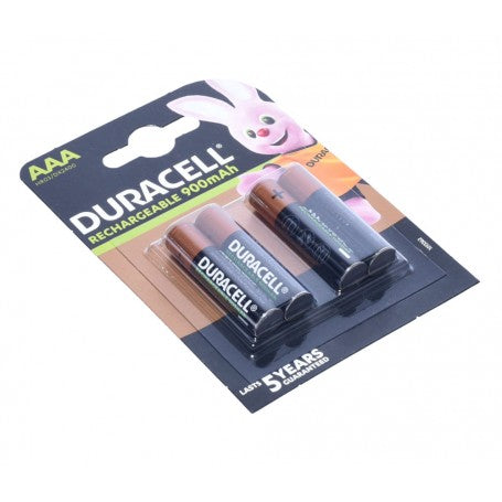 Set of 4 Duracell Rechargeable Batteries, R3 AAA, 900mAh, Ni-MH