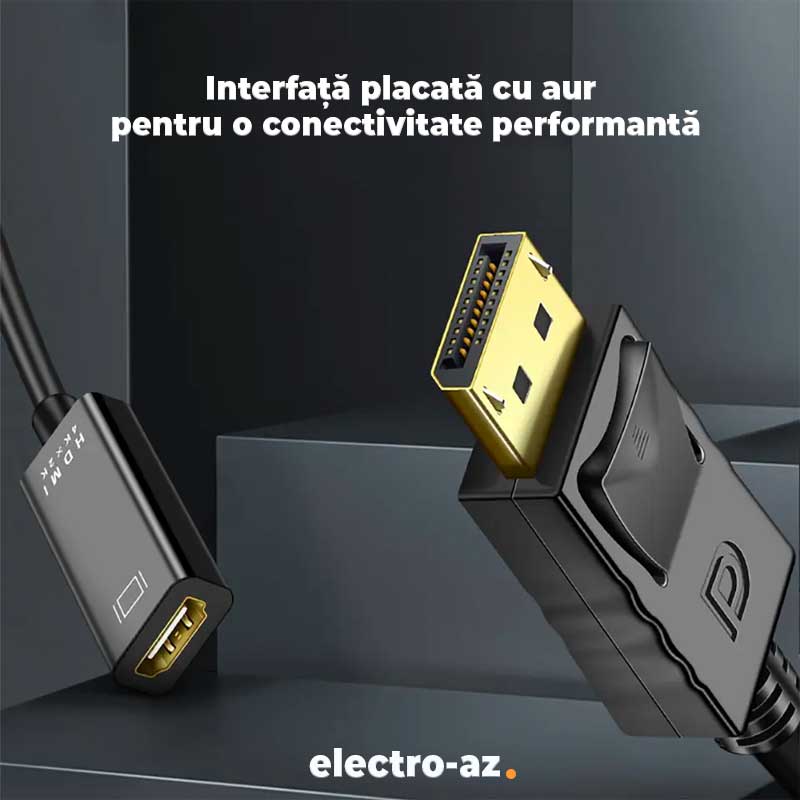 DisplayPort Male to HDMI Female Adapter, 4K 30HZ - 25cm, ElectroAZ
