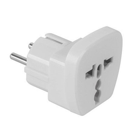Adaptor stecher universal pentru prize europene, compatibil UK/USA/China, carcasa ABS ignifuga, contacte cupru
