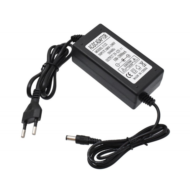 Adjustable Power Supply, Voltage Adjustment, 2.1mm DC Plug, 3V-12V DC, 2A