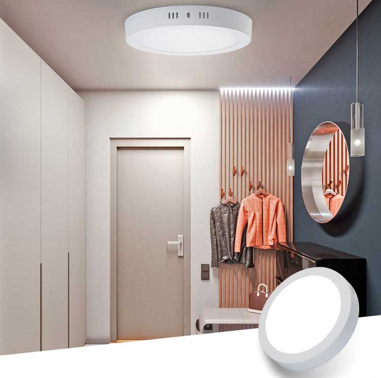 Round LED Surface-Mounted Light, Driver IC included, Power 24W, ElectroAZ