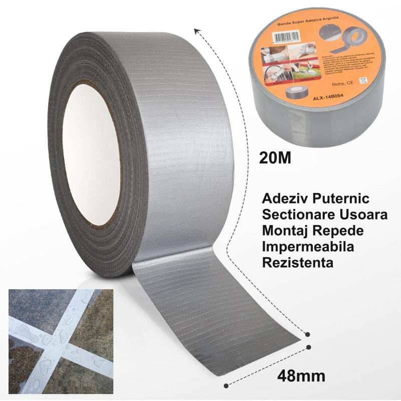 Super Adhesive Tape, Width 48mm, Length 20m, Silver