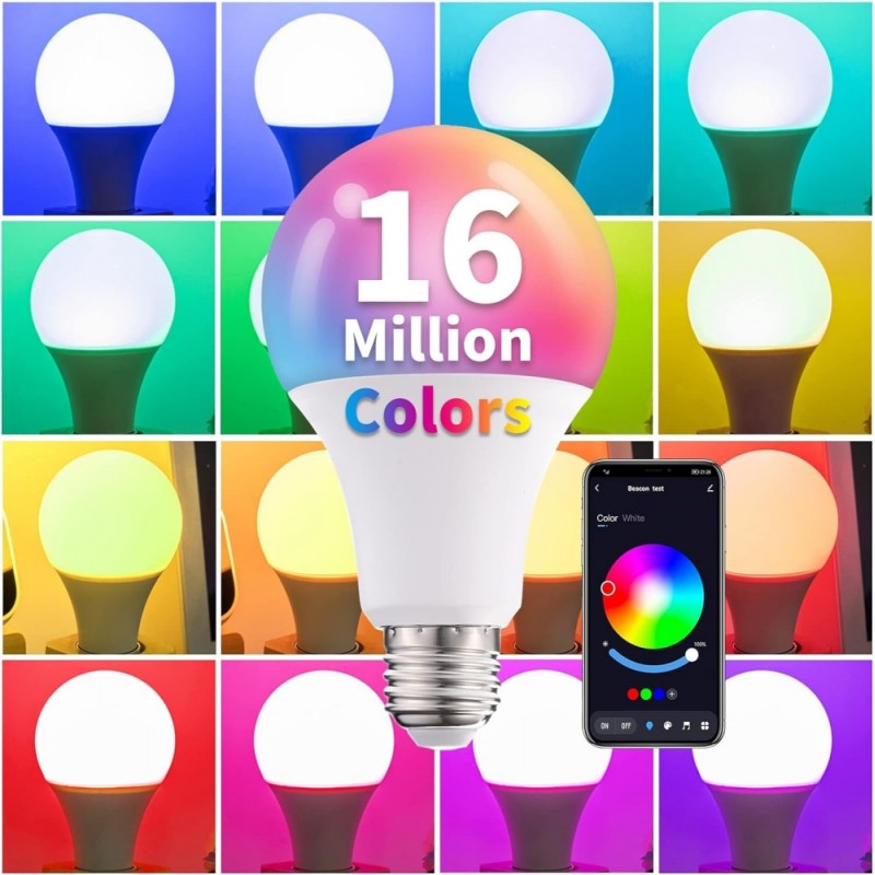 RGBW-CCT Smart E27 Bulb with Bluetooth - Wi-Fi and App