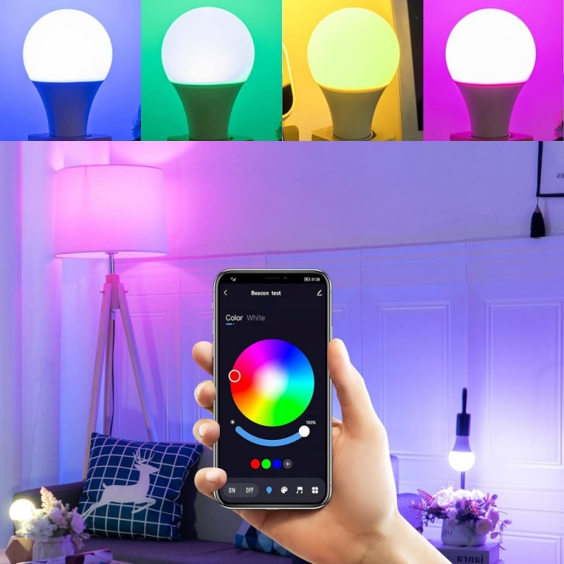 RGBW-CCT Smart E27 Bulb with Bluetooth - Wi-Fi and App