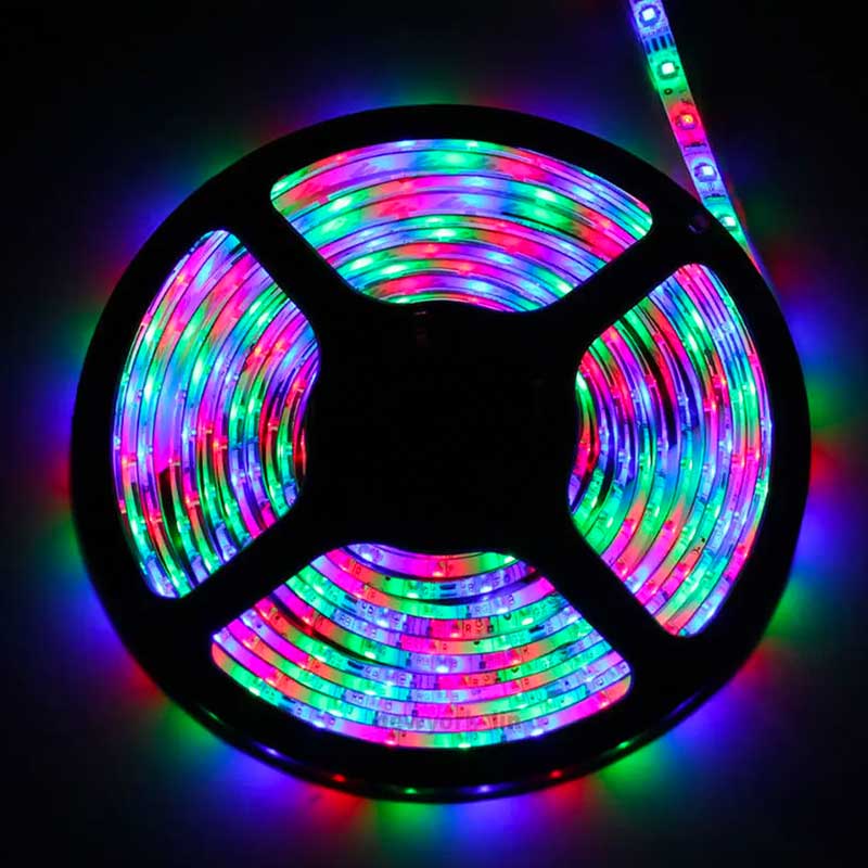 RGB LED Strip 12V, Multicolor, Indoor, 60 LEDs, SMD2835 LED Chip, 5-meter Roll, ElectroAZ