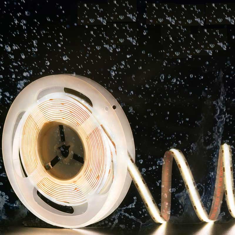 COB LED Strip 528LED/m, Cool White Light, Outdoor IP65, 5-meter Roll, ElectroAZ