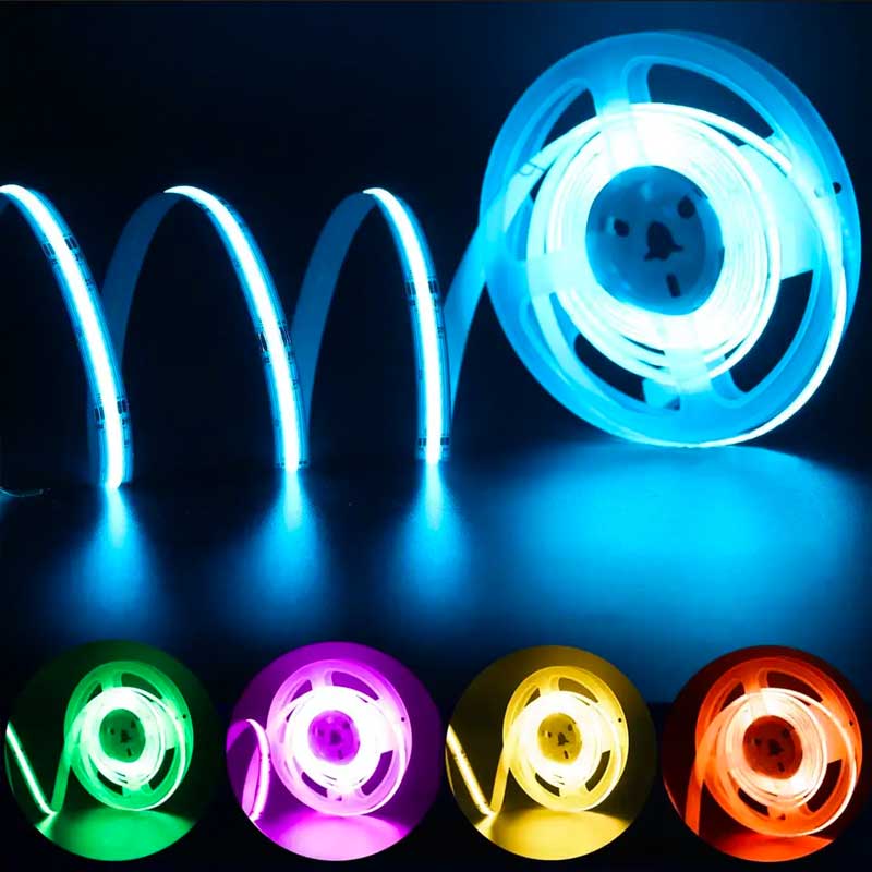 COB LED Strip 576 LED/m - RGB Lighting, IP67 Outdoor - 5 Meter Roll, ElectroAZ