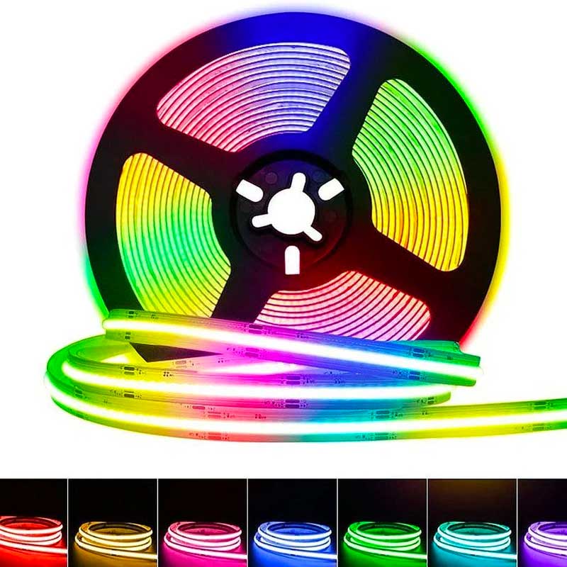 RGB COB LED Strip - 2880 LEDs (576 LEDs/m), Indoor IP20, 5-meter Roll, ElectroAZ