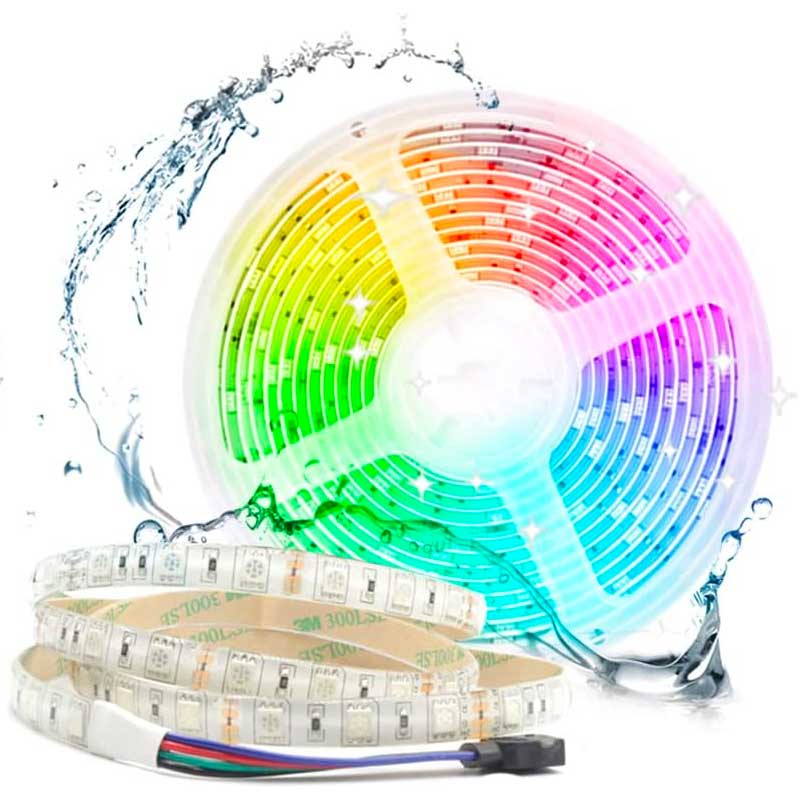 RGB LED Strip, 120LED/m, Outdoor IP65, 5-meter Roll, ElectroAZ