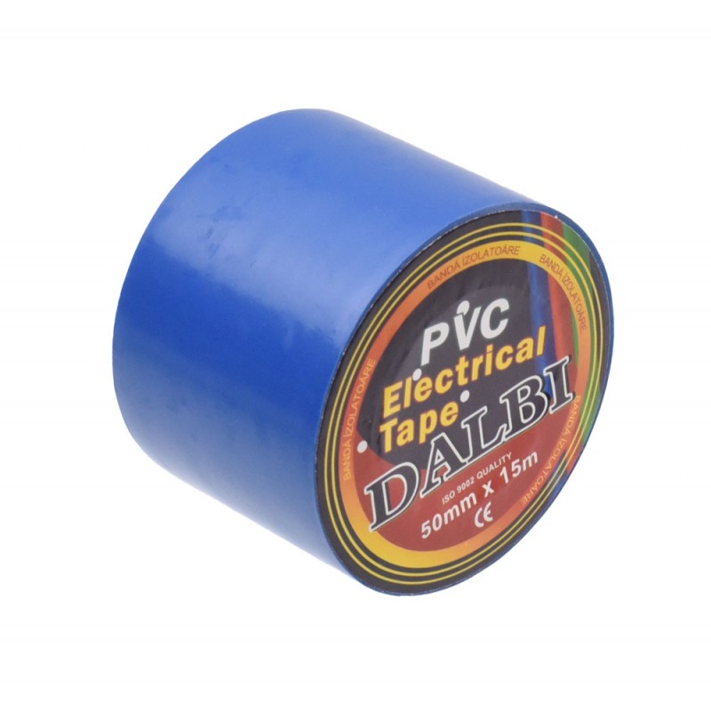 Set of 5 Insulating Tapes, Wide, 50mm, PVC, Length 15m, Blue