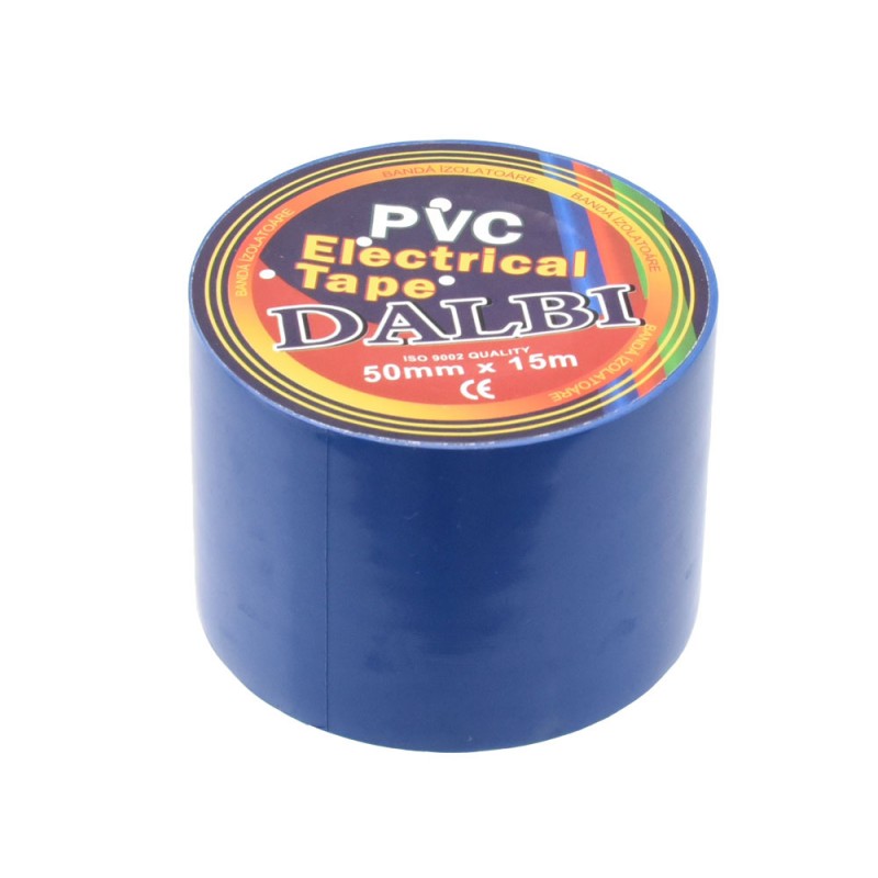 Set of 5 Insulating Tapes, Wide, 50mm, PVC, Length 15m, Blue